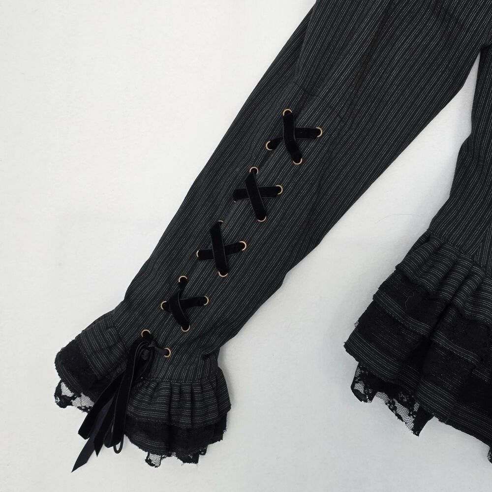 Spin Doctor 2XL Florence Victorian Gothic Steampunk Black Corset Lace Jacket - Picture 8 of 16